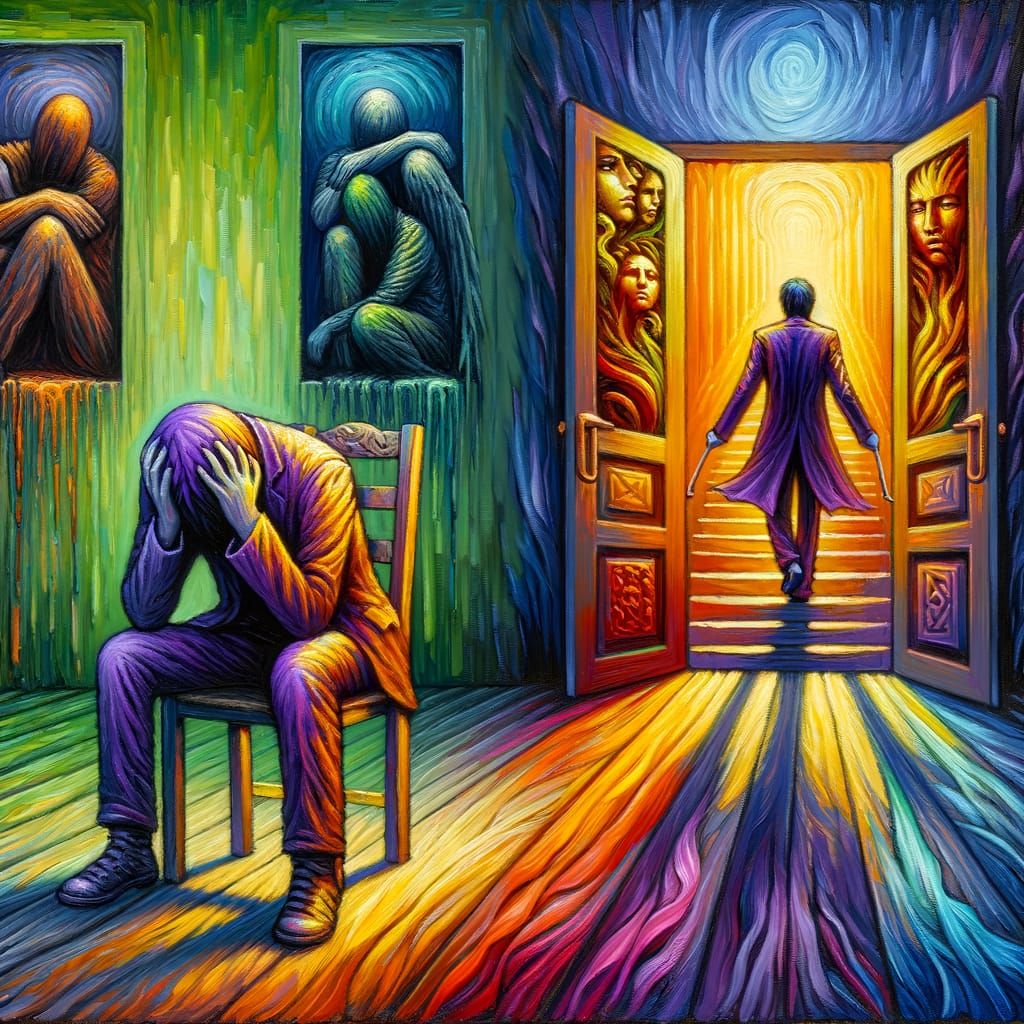 Bipolar Disorder Portrayed in Neo-Expressionist Oil Painting