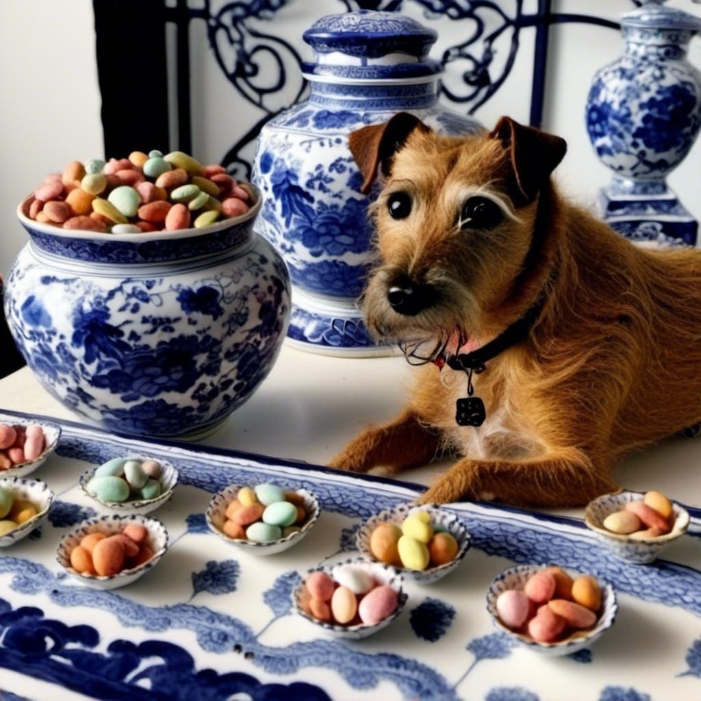 Woman with Sugared Almonds and Chinese Porcelain