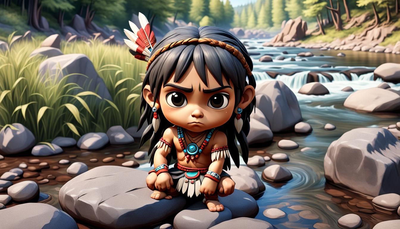 Chibi Native American Warrior by Rocky River