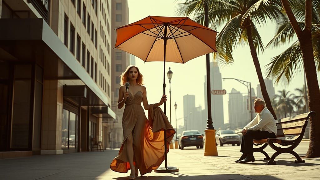 Vintage New York City Scene in Art Deco Style