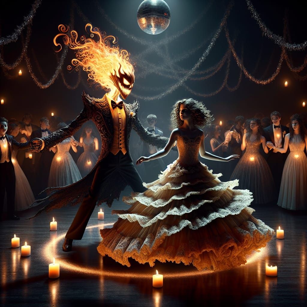 Dark Fantasy Black Light Art: High School Dance