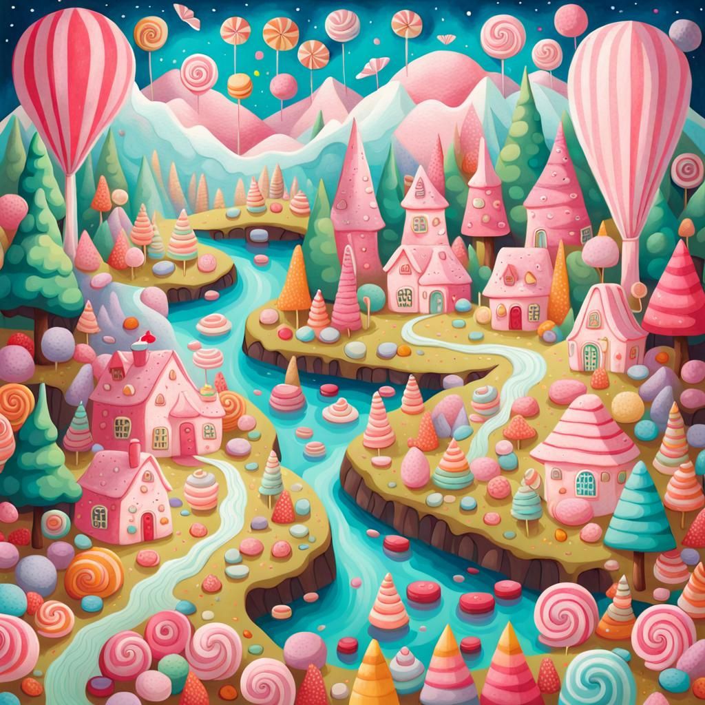 Fantasy Candy Dreamscape: A Sweet Fairytale World