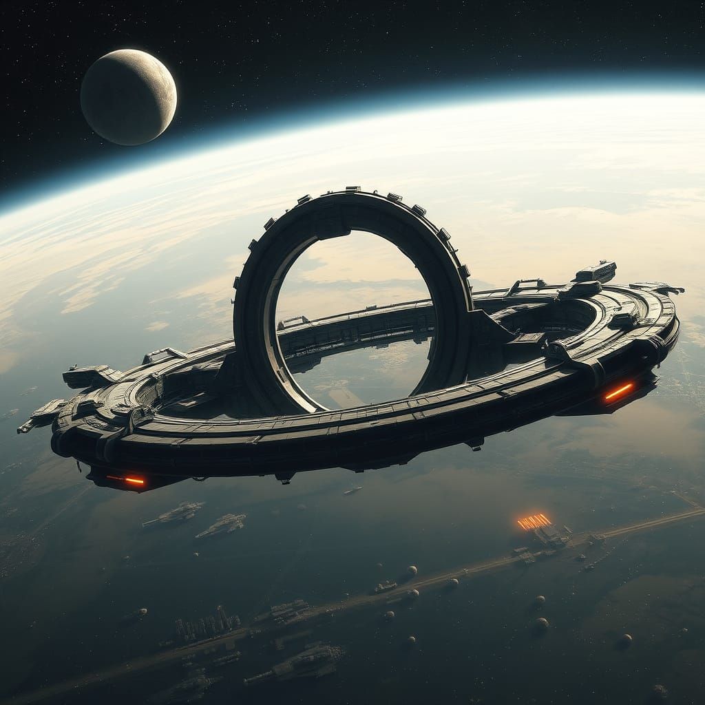 The Thaxaar Gate: Ancient Orbital Superstructure in Space