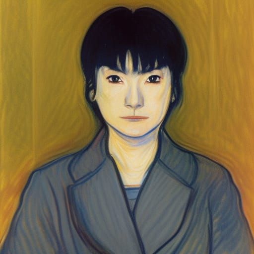 Lain Iwakura Portrait in Expressionist Style