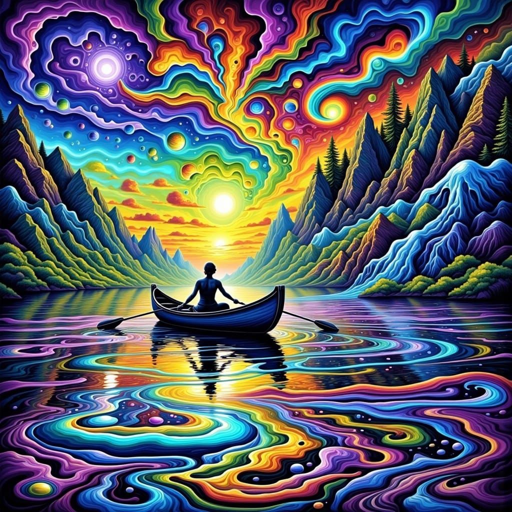 Psychedelic Dream: Voyager Navigating Subconscious in Rowboa...