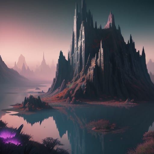 Realistic Fantasy Realm in Splendid, High-Contrast Colors