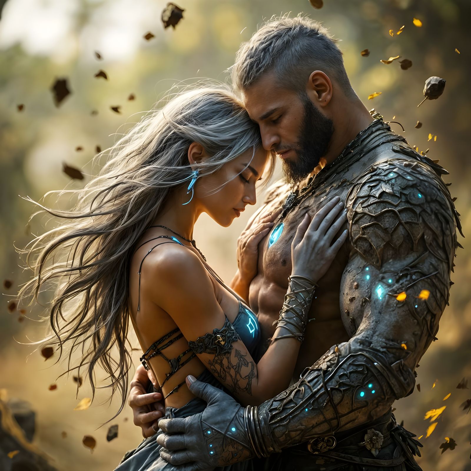 Fantasy Romance: Warriors Embrace After Battle