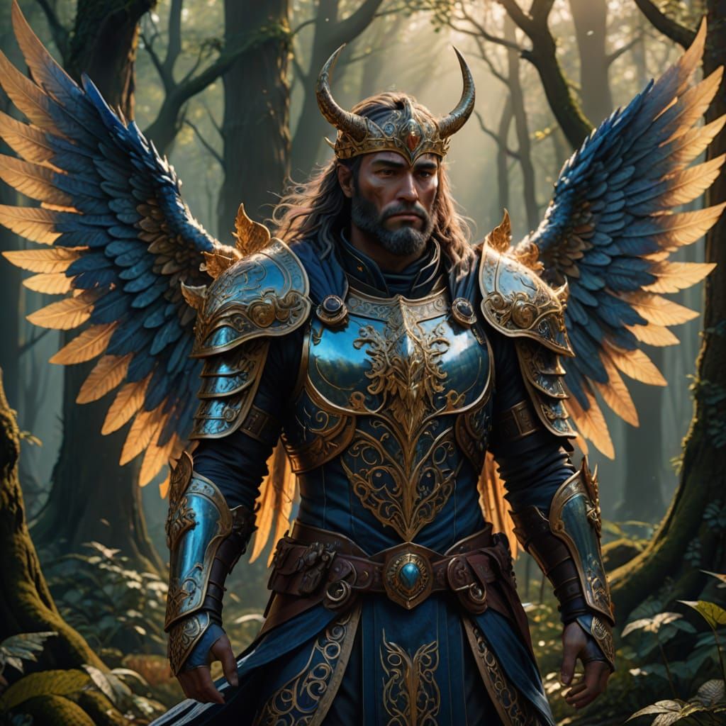 Mystical Uriel in Ancient Forest Glory