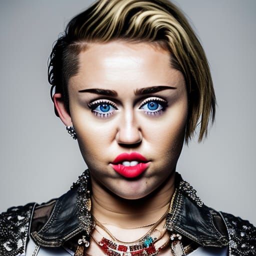 Miley Cyrus Close-Up Portrait in Studio Lighting