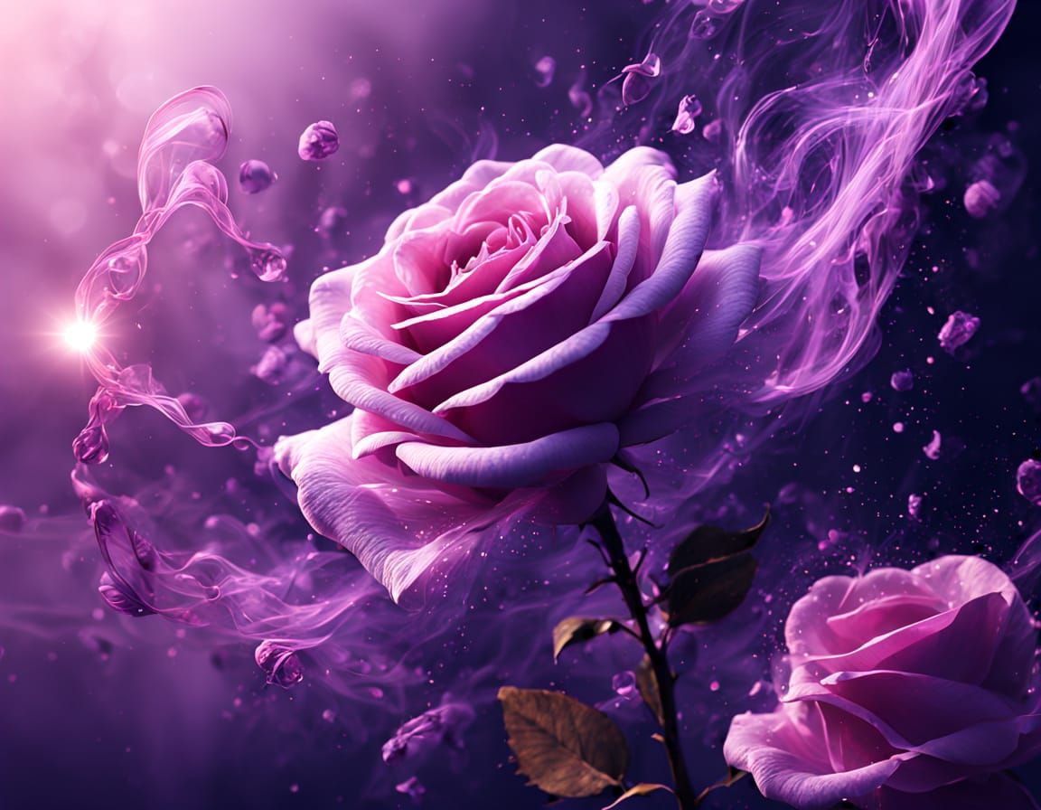 Surreal Light Dissolving into Violet and Rose