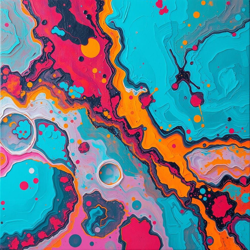 Vibrant Abstract Iron Oxide Landscape on Aluminum