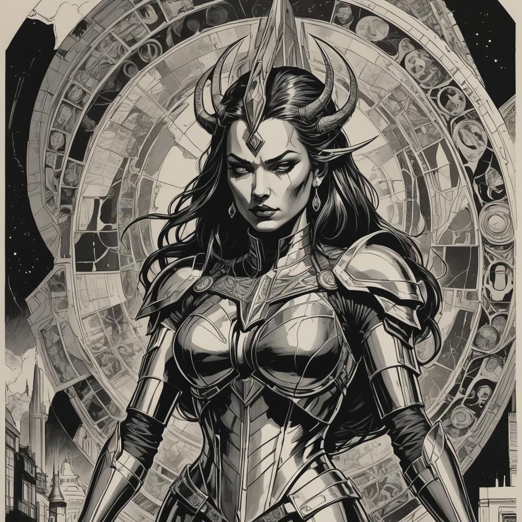 Glamorous Mermaid Combing Hair in Dystopian Setting