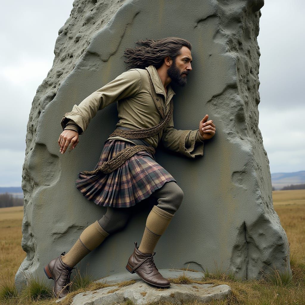 Highlander Carved into Ancient Stone