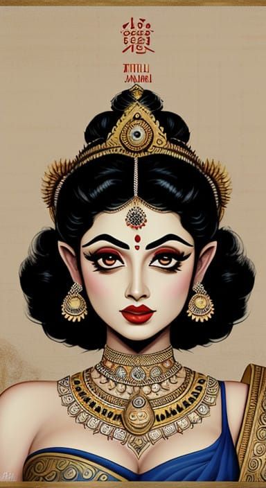 Ethereal Betty Boop in a Dystopian Bollywood Landscape