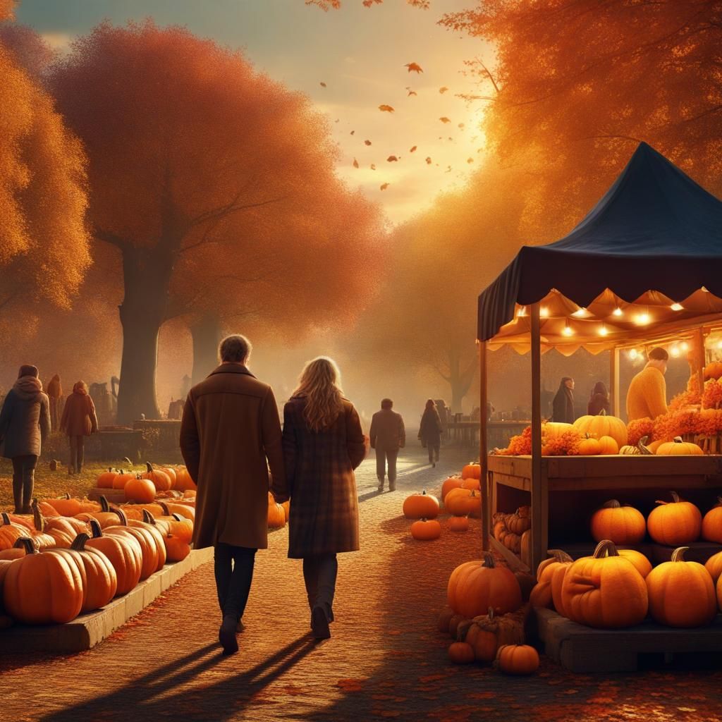 Autumn Park Walk at Golden Hour