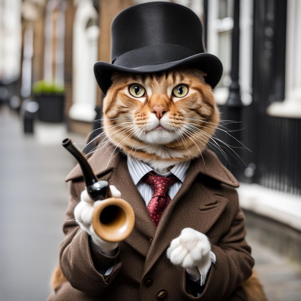 Cat Sherlock Holmes in London