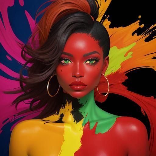 Vibrant Portrait of Woman in Fauvism Style