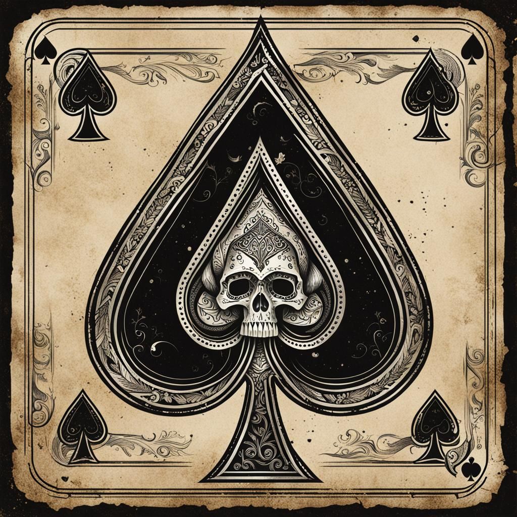 Ace of Spades Digital Art Illustration