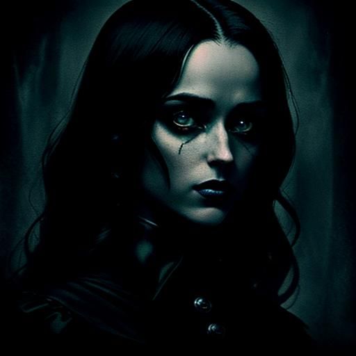 Miss Peregrine with Venom Symbiote in Dark Fantasy Style