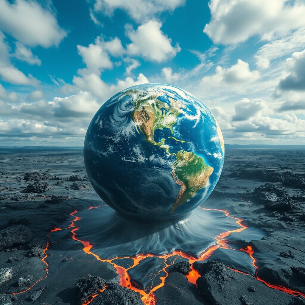 Earth Melts: A Dystopian Surrealist Vision