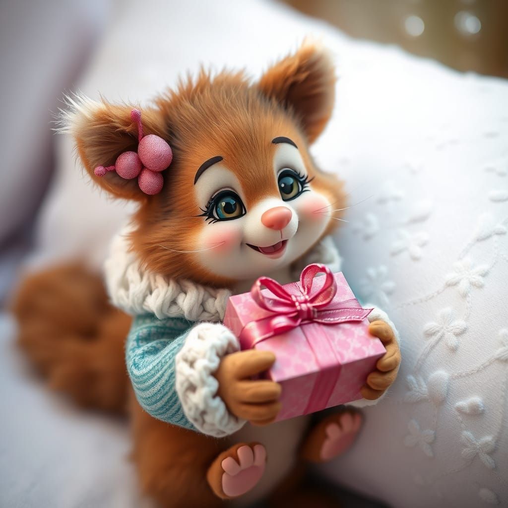 Enchanting Brown Creature Gift Bearer