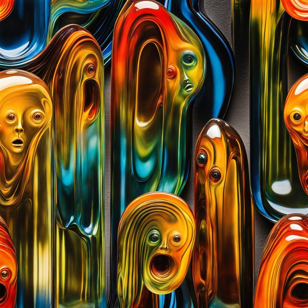 Enameled Glass Figurines in Art Deco Style