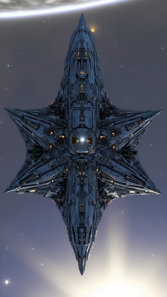 Colossal Alien Starship in Cosmic Expanse