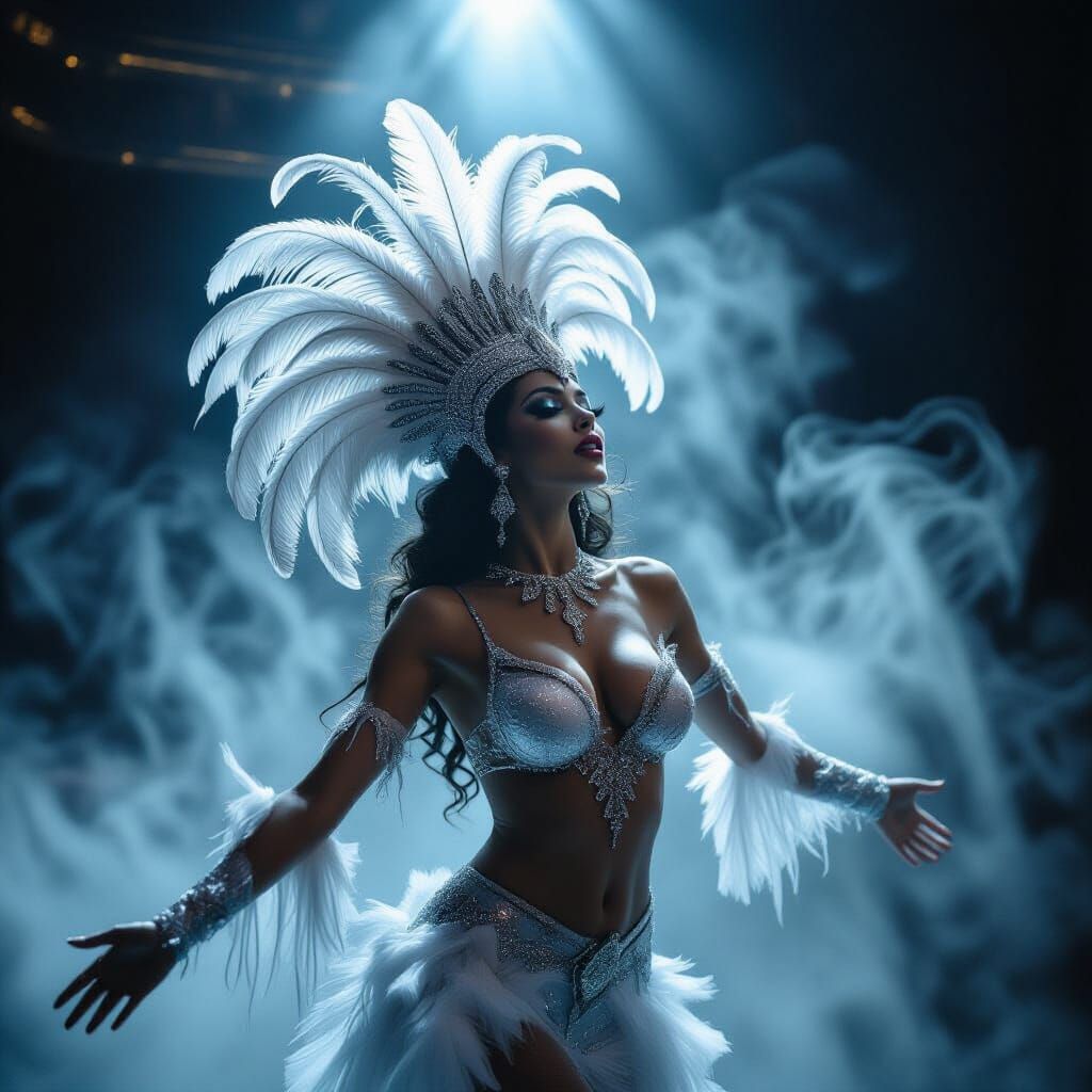 Showgirl's Supernatural Revelation in Opulent Theater