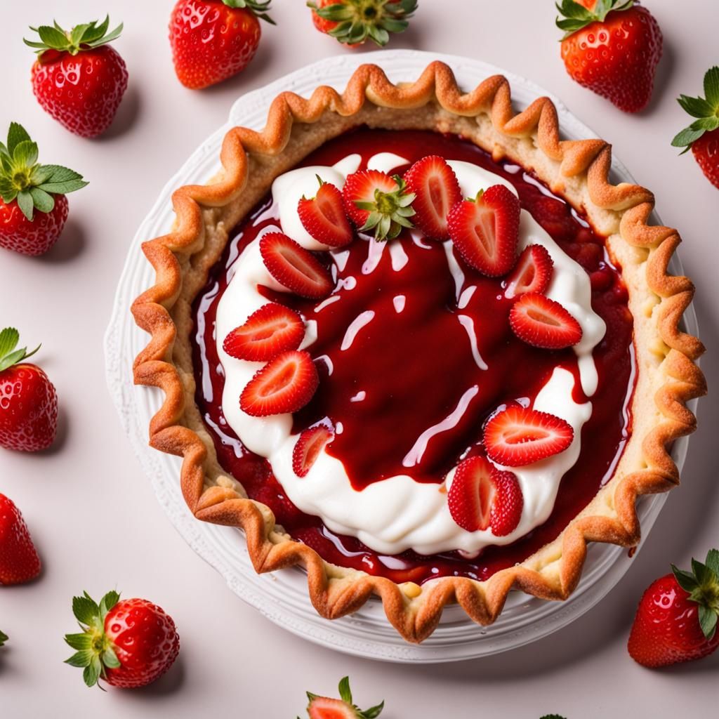 Strawberry Pie with Sauce Topping