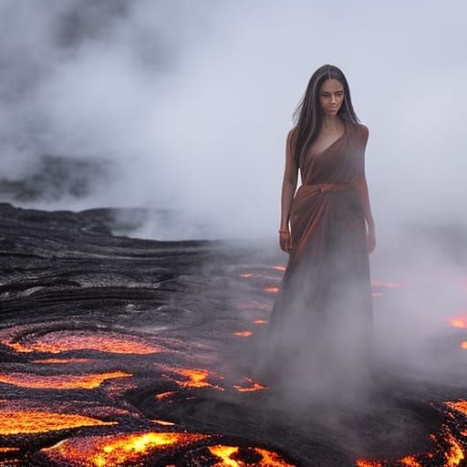 Hyperrealistic Demon on Lava in Ultra Detail