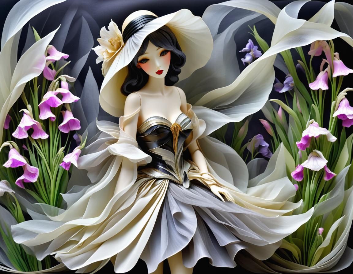 Ethereal Dreamscape in Metallic Paper Iris Folding Style