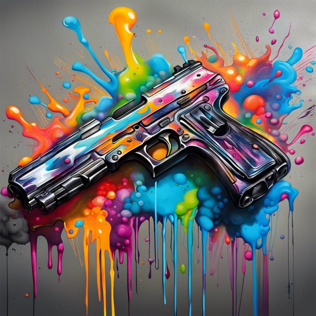 Graffiti Gun in Ultra Quality Splash Art