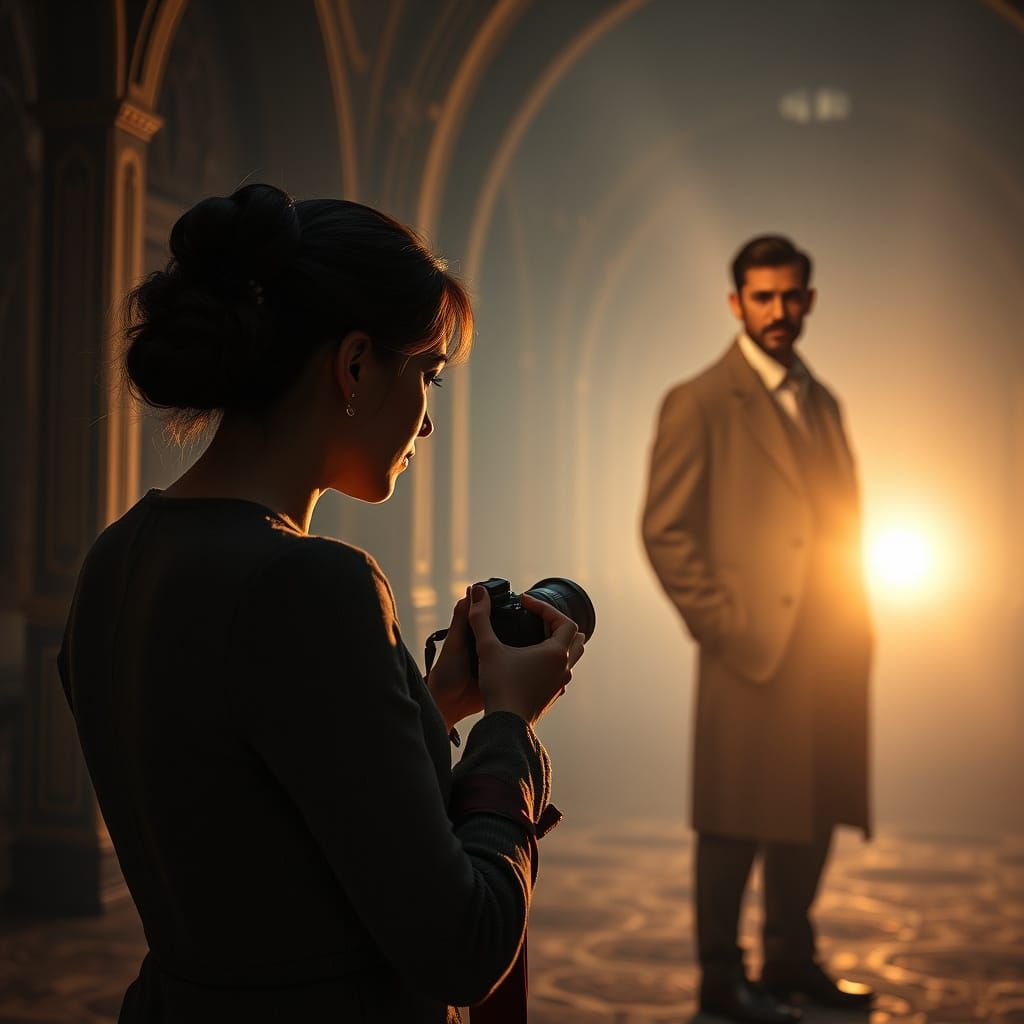 Elegant Photographer Captures Male Model in Dramatic Vignett...