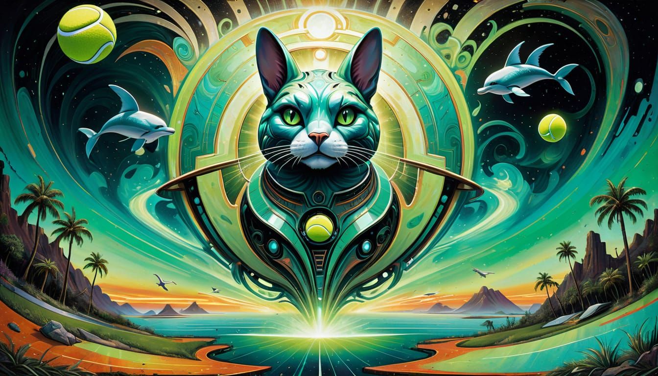 Futuristic Art Deco Spaceship Portrait Collage