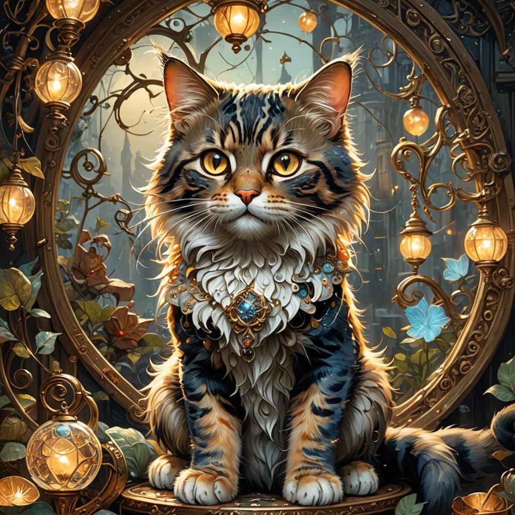 Fantastically Beautiful Cat in Surreal Fantasy Art