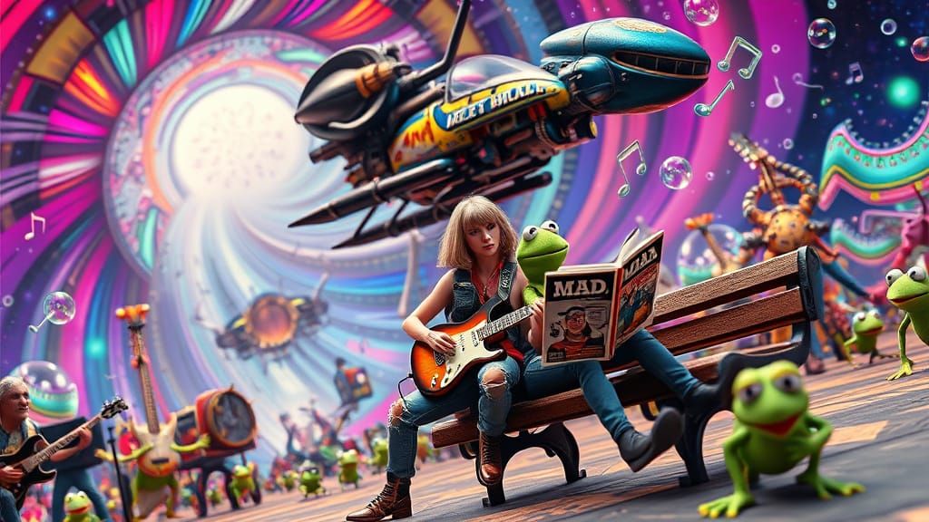 Eddie Van Halen in a Psychedelic Vortex with Taylor Swift an...