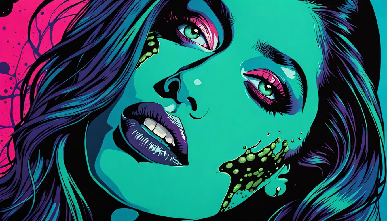 Dystopian Zombie in Pop Art Style Poster