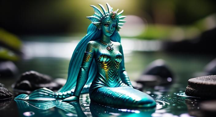 Biopunk Mermaid Goddess in Professional Photography Style