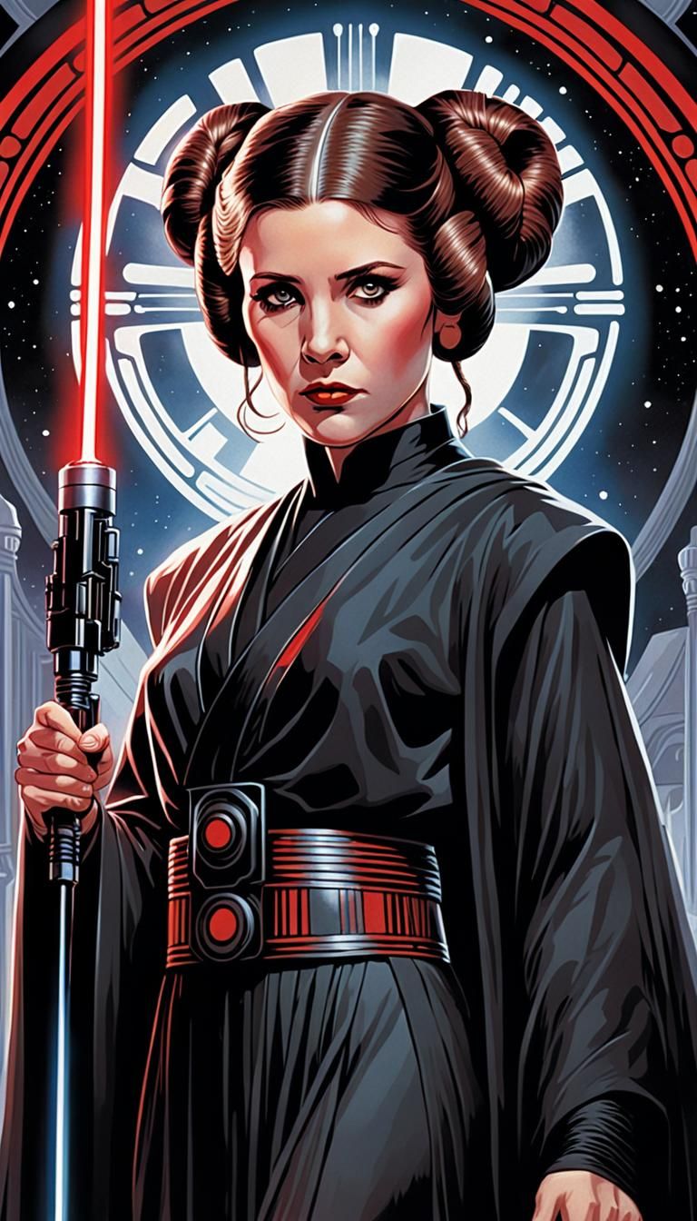 Art Nouveau Sith Lord Princess Leia Illustration