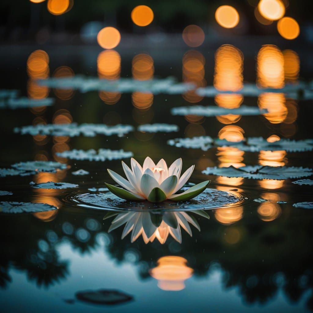 Serenity on Water's Surface in Professional Photography Styl...