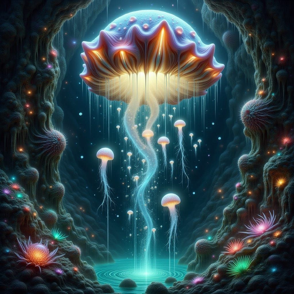Surreal Deep-Sea Jellyfish Illuminates Alien Landscape