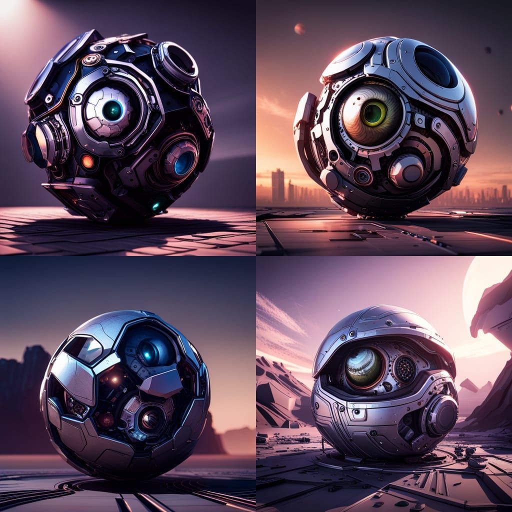 Futuristic Sci-Fi Eyeball with Intricate Mech Details