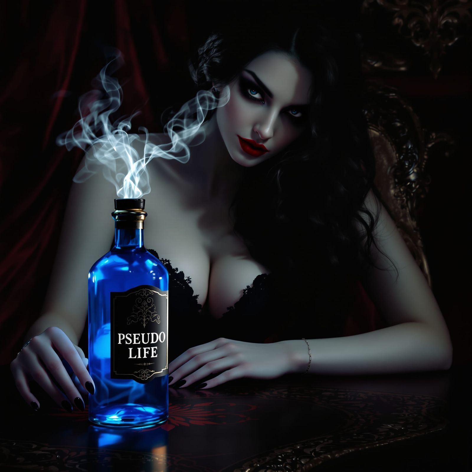 Elegant Vampire Woman With 'Pseudo-Life' Potion