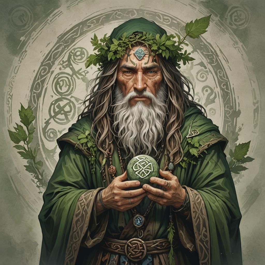 Druid with Runestone
