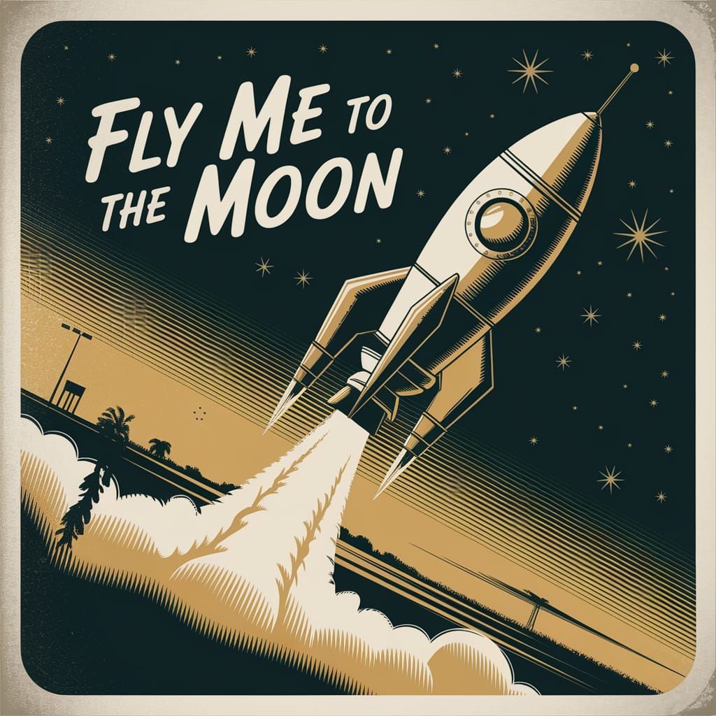 Retro Album Cover: Rocket to the Moon