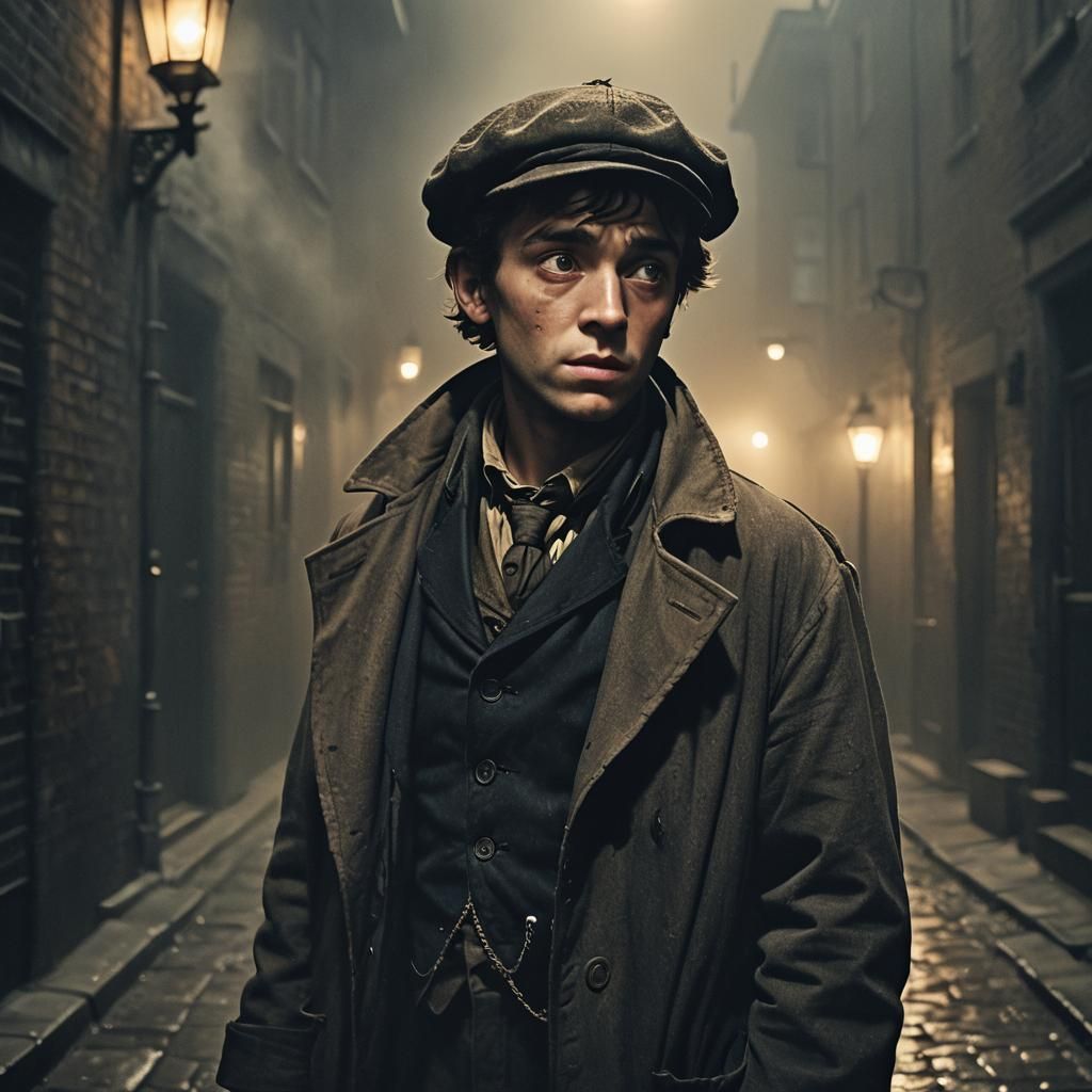 Menacing Bill Sykes in Moody Film Noir Style