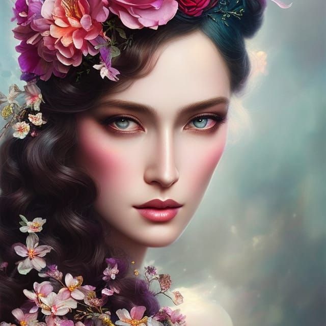 Dream Princess Portrait in Hyperrealistic Style