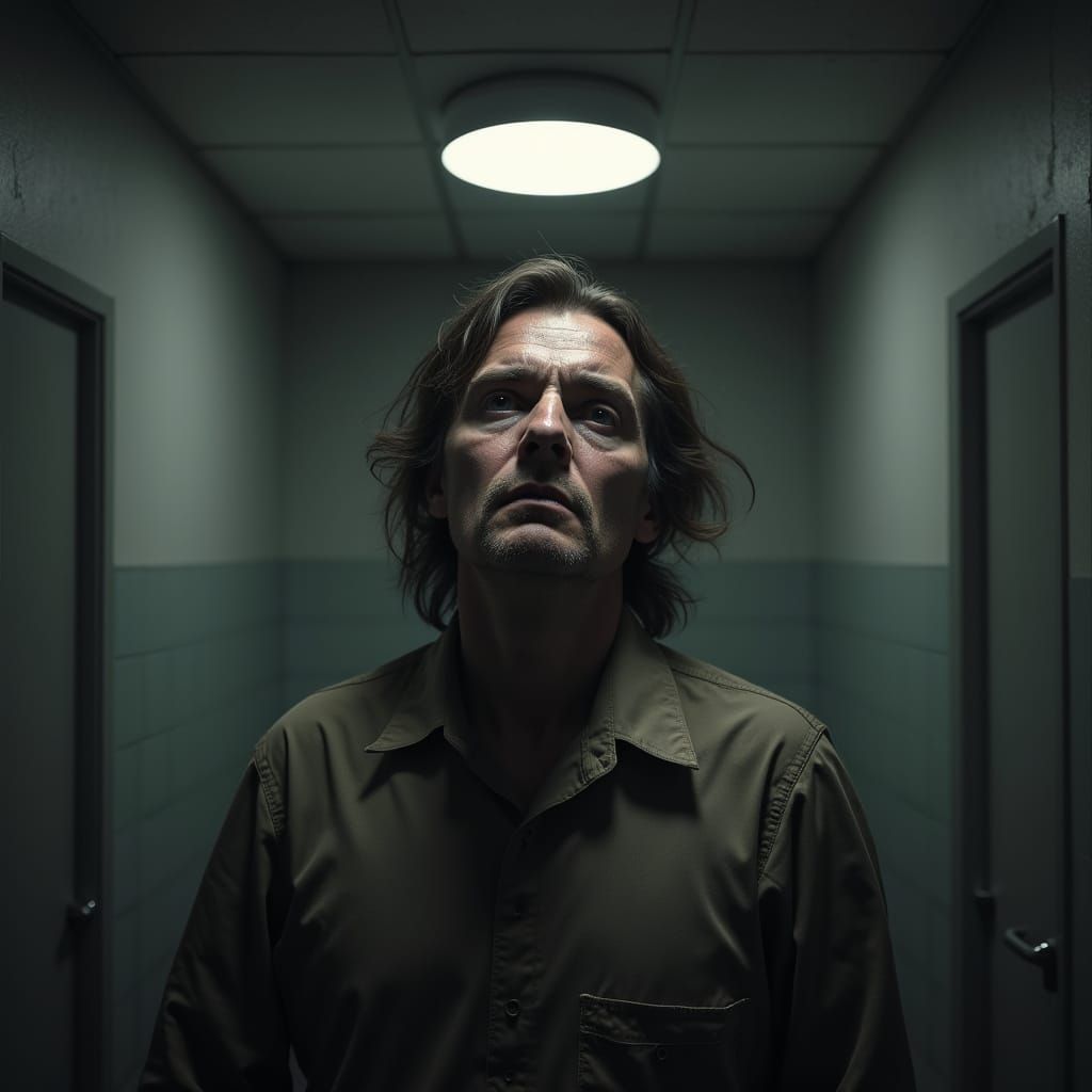 Gritty Film Noir Portrait in Distressed Grey