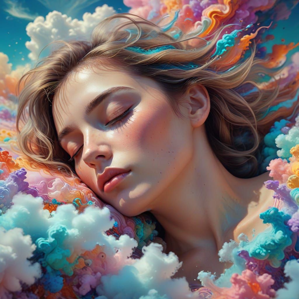 Dreamer Portrait in Surreal Expressionist Style