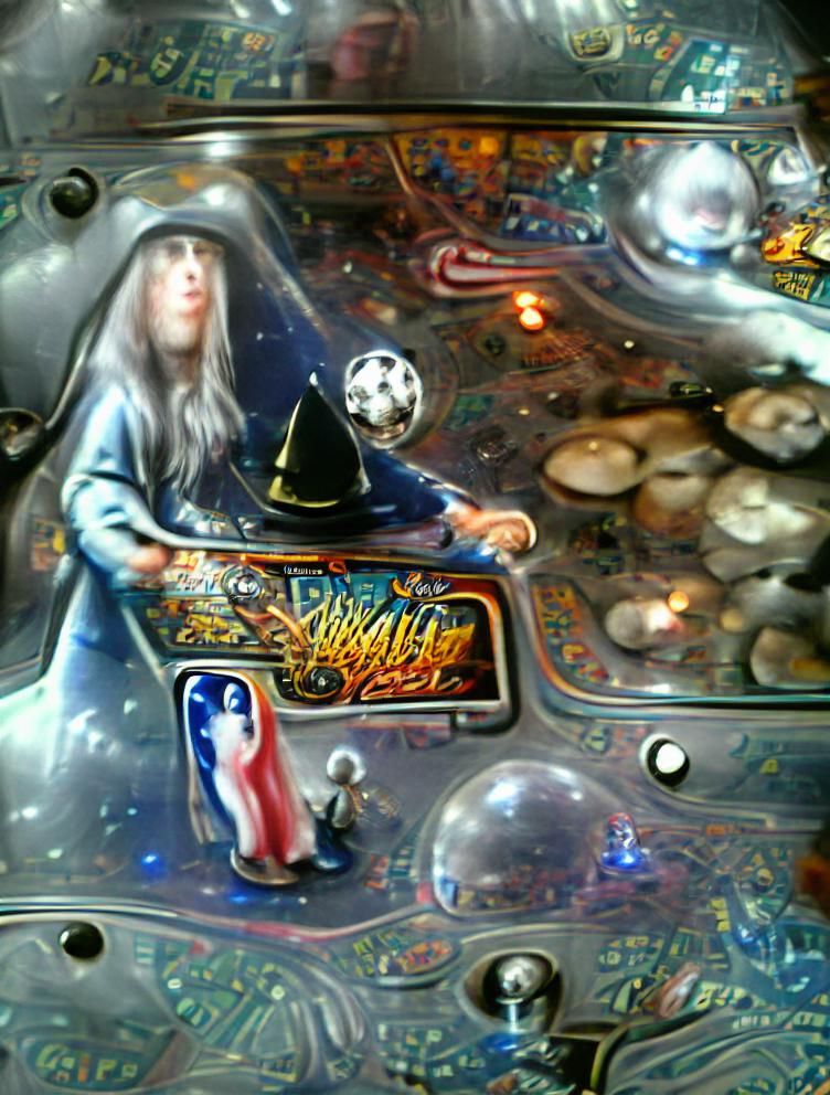 Wizard on a Silver Ball Pinball Machine